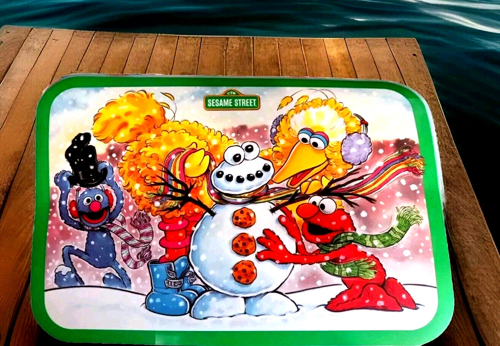 Sesame Street 4 Placemats  Double Sided Laminated Vintage Made In U.S.A Actively