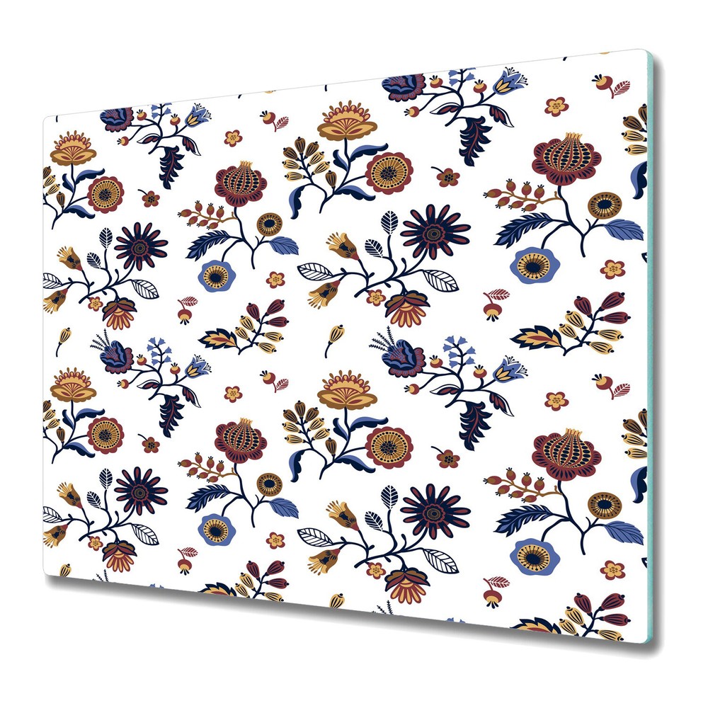 Glass Surface Protector Worktop saver Abstract floral Modern Geometric 60x52