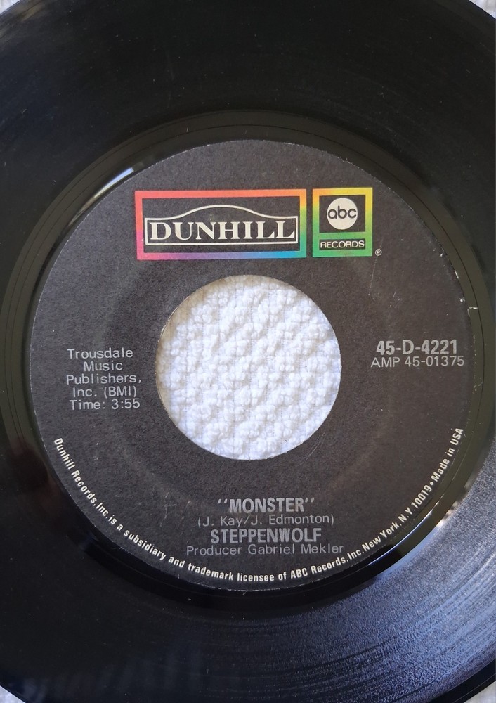 Steppenwolf, Monster/Berry Rides Again, 45rpm, 1969, Dunhill abc 45-D-4221