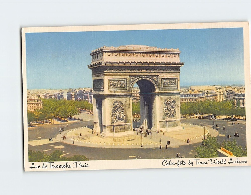 Postcard Arc de Triomphe Paris France