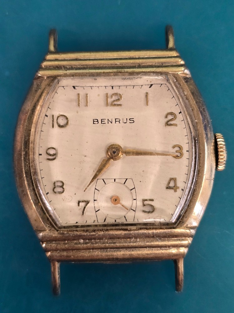 Benrus BB4 17j Men's Tonneau 10k Rolled Gold Wristwatch - Watchmaker / PJs