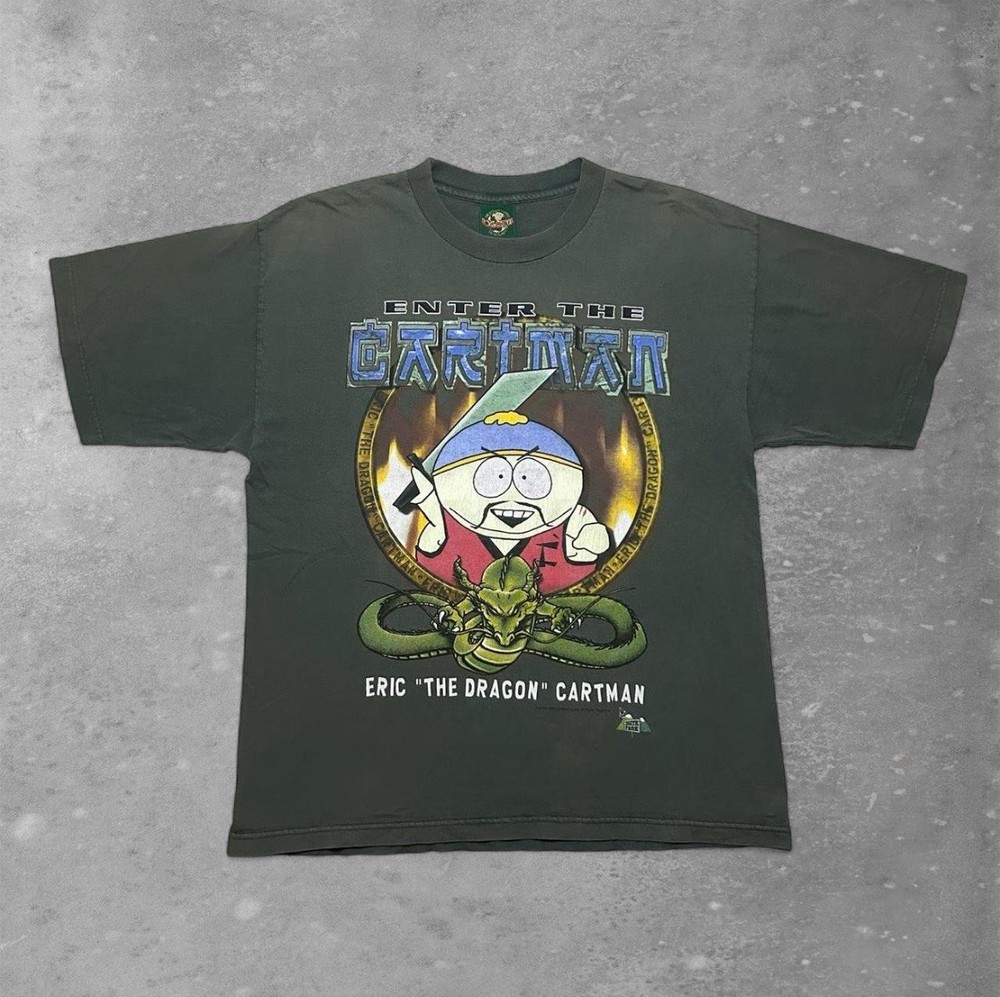 Vintage 1998 South Park Dragon Enter The Cartman Rare T-Shirt Size XL