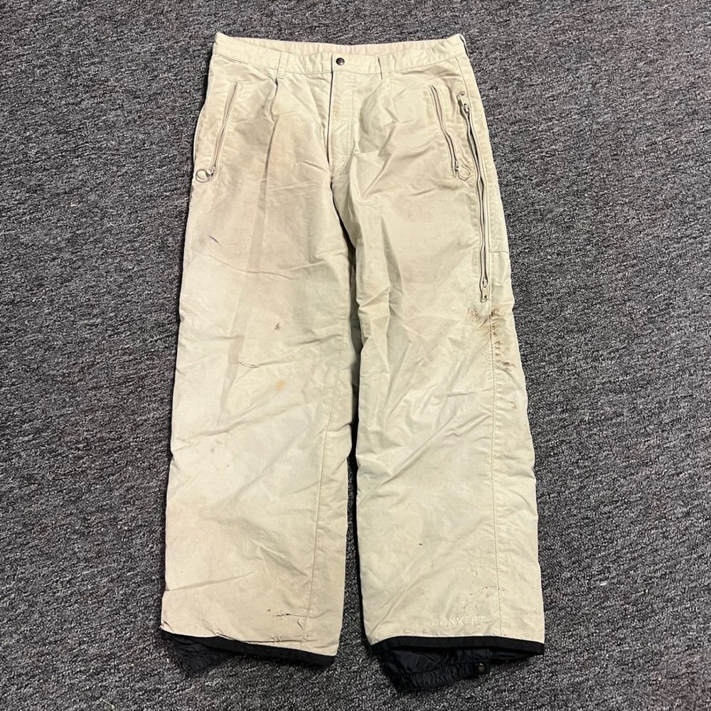 Columbia Convert Snow Pants Mens Large Beige Vintage Ski Snowboard Technical
