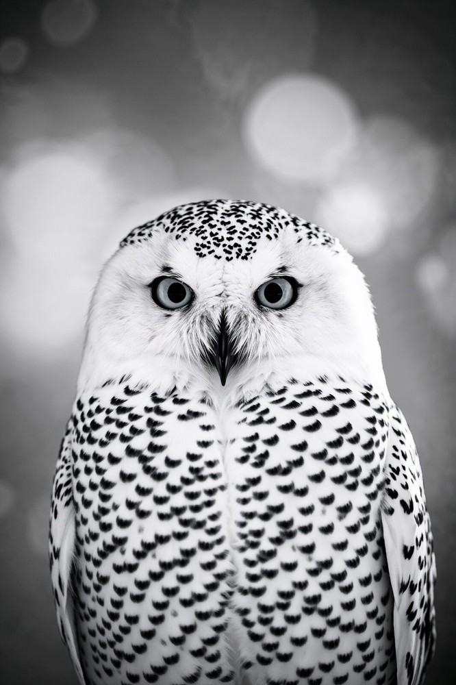 Bird Snowy Owl 4 X 6 B & W High Quality Photo Art Print