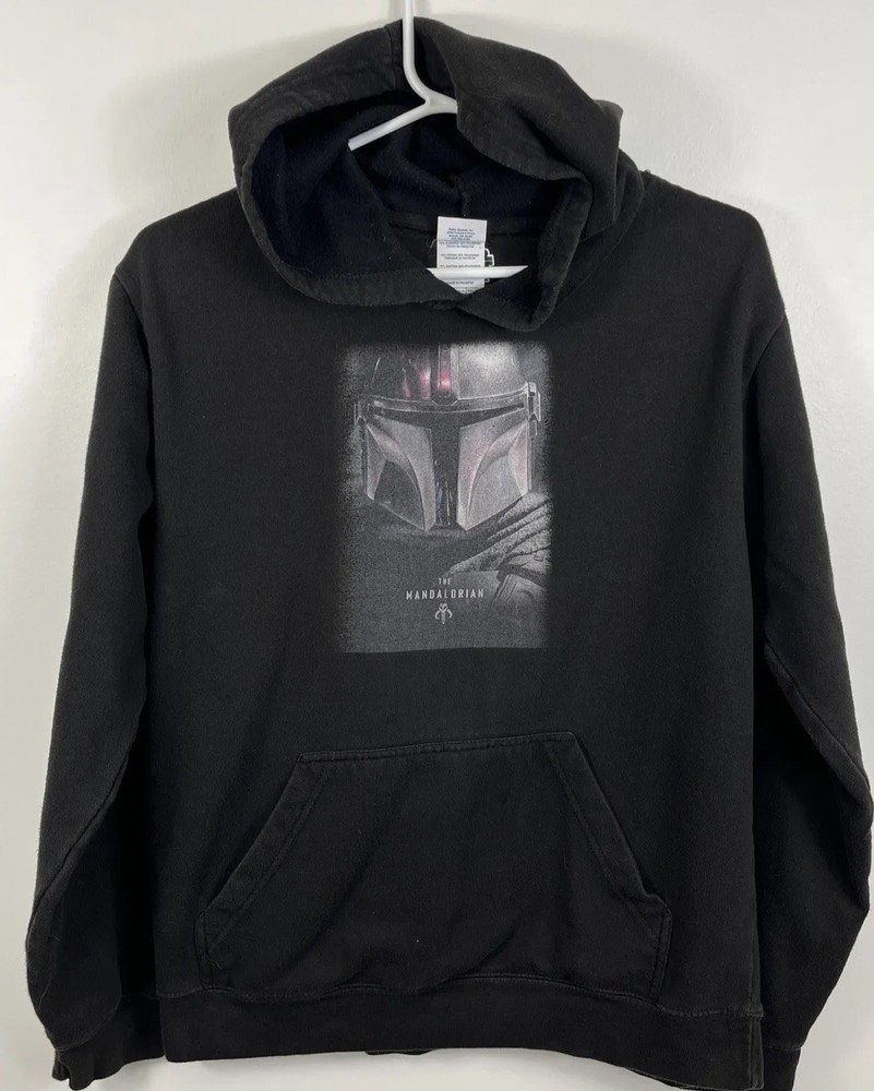 Star Wars The Mandalorian Dark Portrait Hoodie Sweatshirt  Delta Tag Sz Medium
