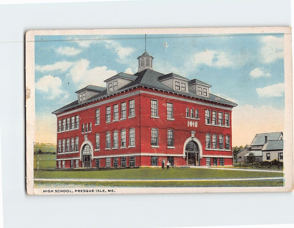 Postcard High School Presque Isle Maine USA
