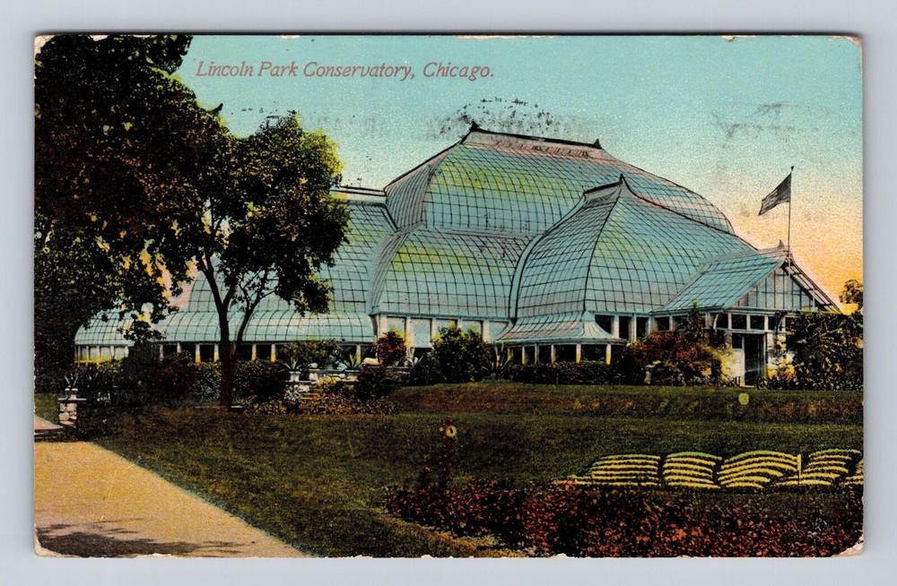 Chicago IL-Illinois, Lincoln Park Conservatory, Antique, Vintage c1911 Postcard