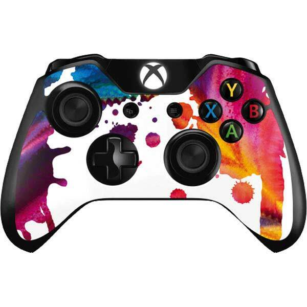 Abstract Art Xbox One Controller Skin - Chromatic Splatter White
