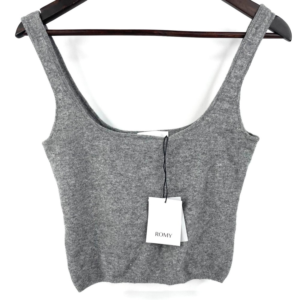 Romy The Brand Grey Wool Cashmere Blend Knit Tank Top Size S New Sleeveless