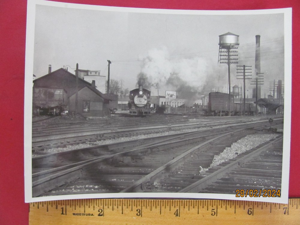 Chicago Burlington & Quincy Railroad Locomotive 1728 Action Photo Switching Cars