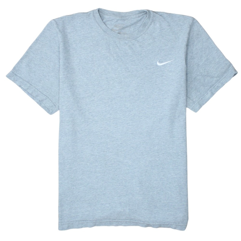 Nike Mens T Shirt Light Grey Dri Fit Cotton Embroidered Swoosh Sports Tee M