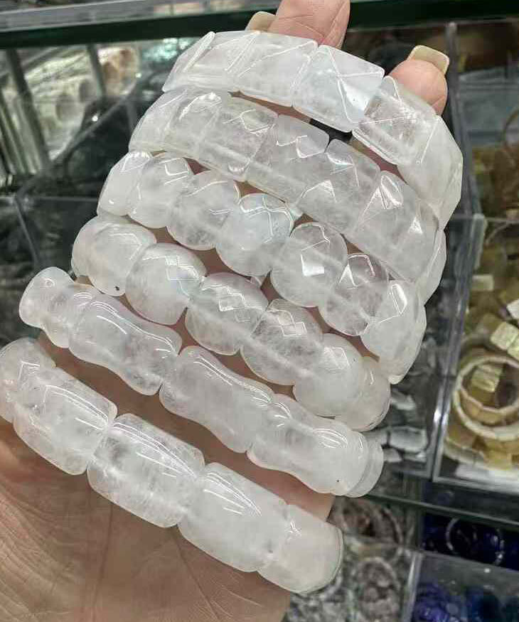 6pcs Natural Rock Quartz stone Gems Bracelets Chakra Reiki Healing Amulet