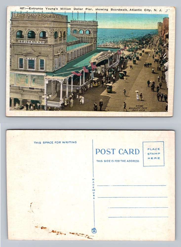 Atlantic City, NJ-New Jersey, Million Dollar Pier View Souvenir Vintage Postcard