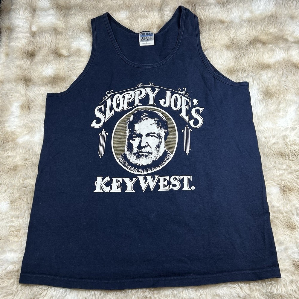 Vintage 90s Sloppy Joe's Key West Tank Top Large Ernest Hemingway USA