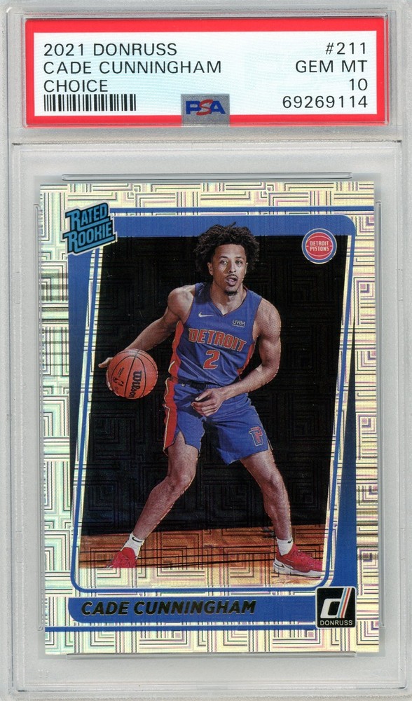 CADE CUNNINGHAM 2021 Panini Donruss Choice #211 (RC) Rookie PSA 10