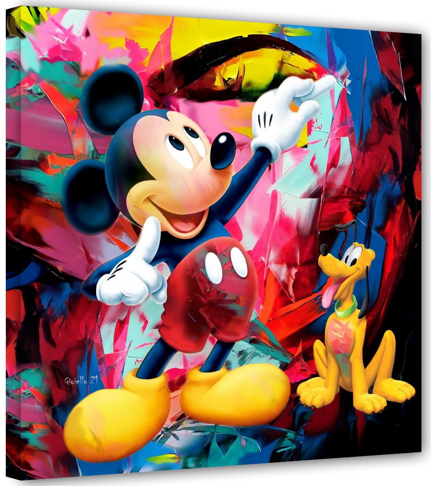 Mickey Pluto Pop Comic Abstract Art Graffiti Picture 60x60 Current Art Modern GR25-image