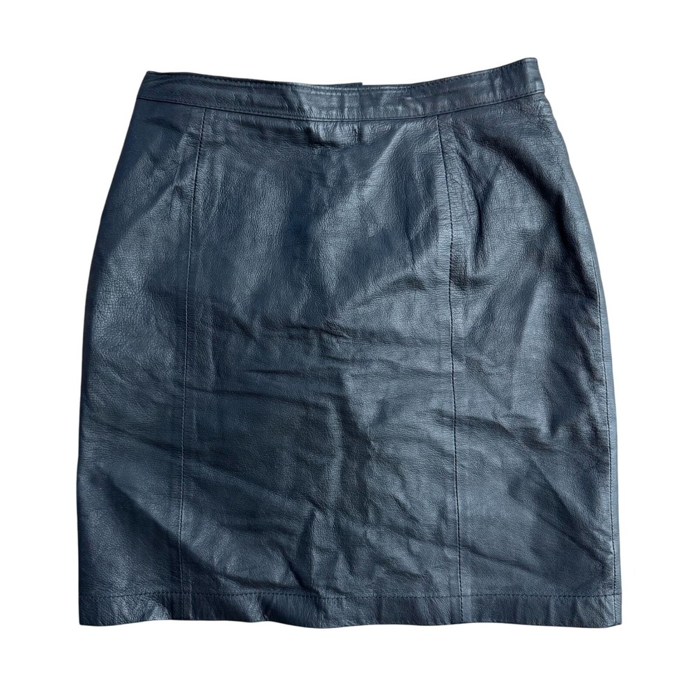 Vintage Wilson Leather Black Mini Skirt Grunge Biker Womens 26