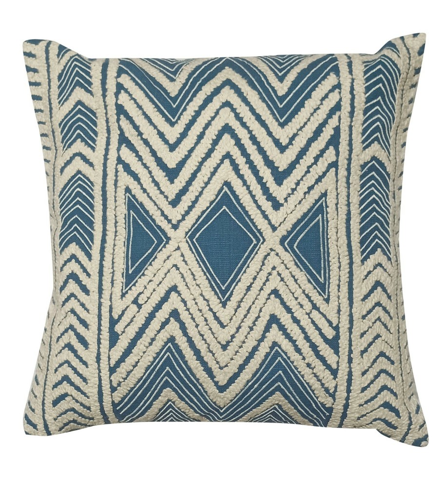 Abstract OpArt Hand-Guided Embroidered Cotton Cushion Cover for Modern Decor-image