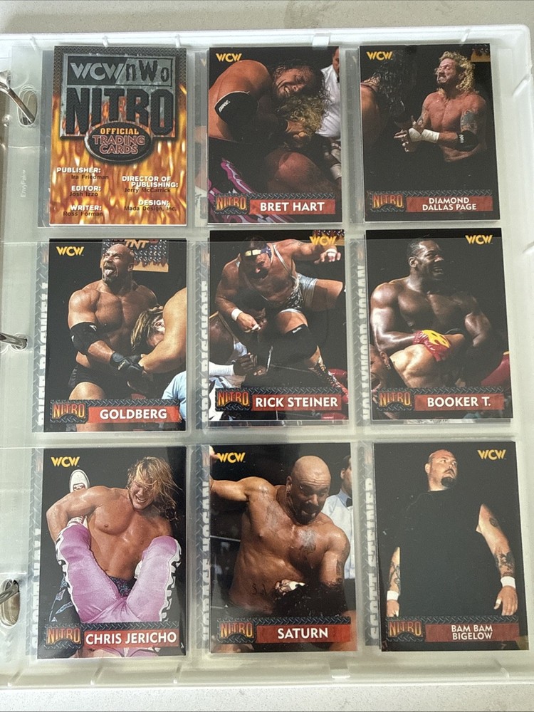 1999 Topps WCW/NWO Nitro Complete Base Card Set in Binder and Hard Case