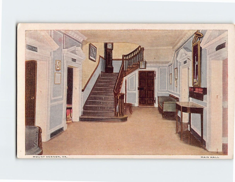 Postcard Main Hall Mount Vernon Virginia USA