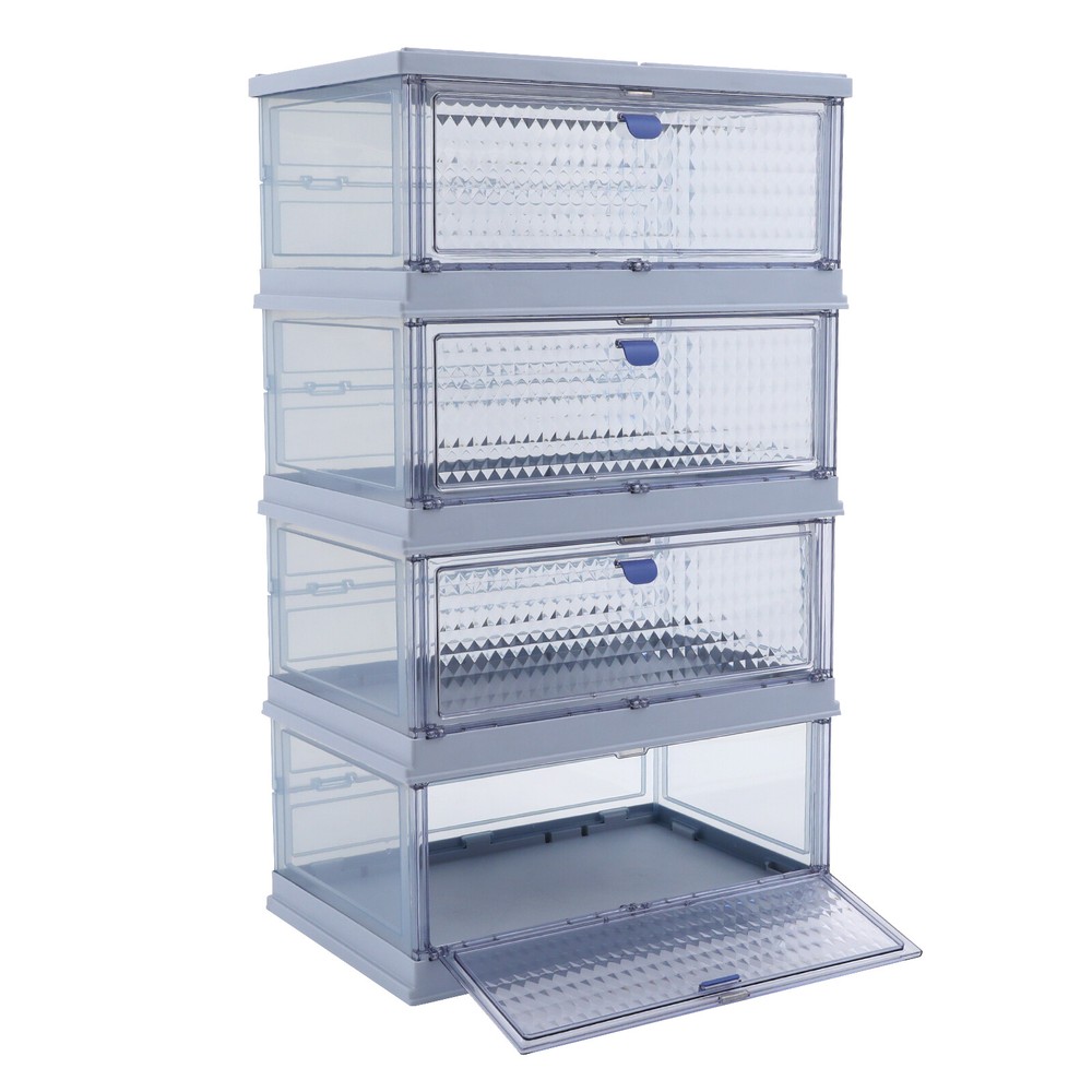 4 Tier Plastic Folding Storage Bins 35
