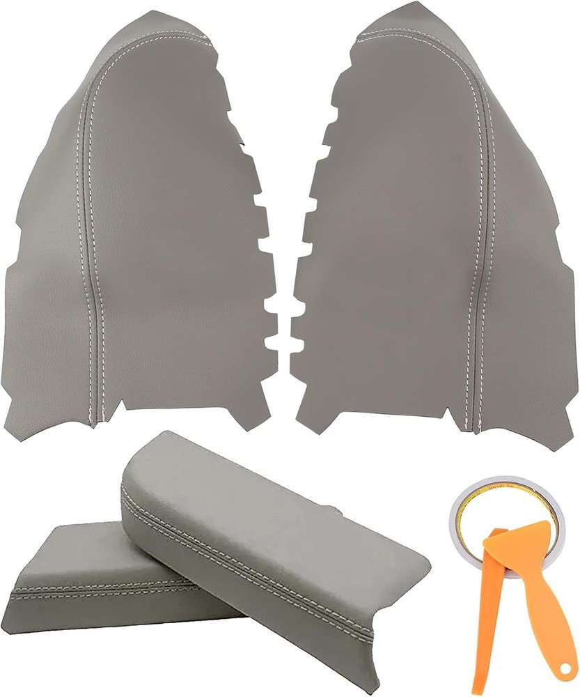 2pcs Leather Front Door Panels Armrest Cover Fits for 2009-2015 - Gray