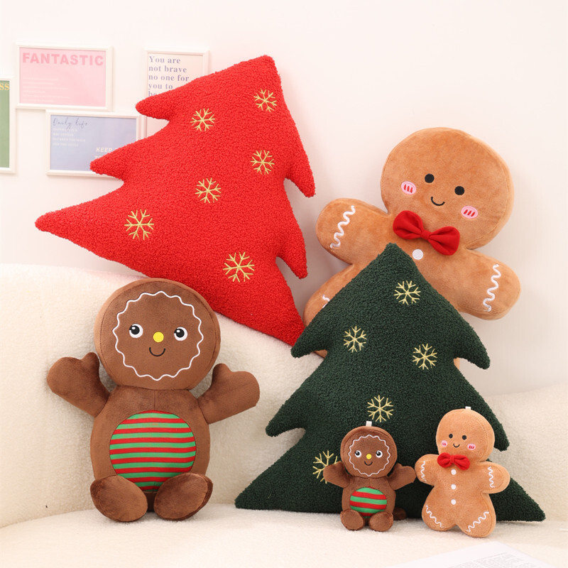 Gingerbread man throw pillow Christmas Christmas decoration gift Eve holiday Dre