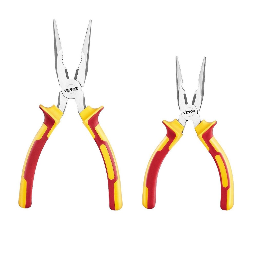 VEVOR 2-Piece Needle Nose Pliers Set - 6 & 8 Inch Precision Pliers