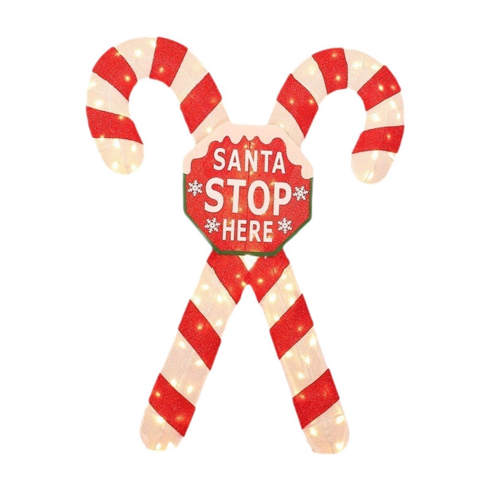 Christmas Lighted Candy Cane Decorations Party Supplies for Balcony Pathway