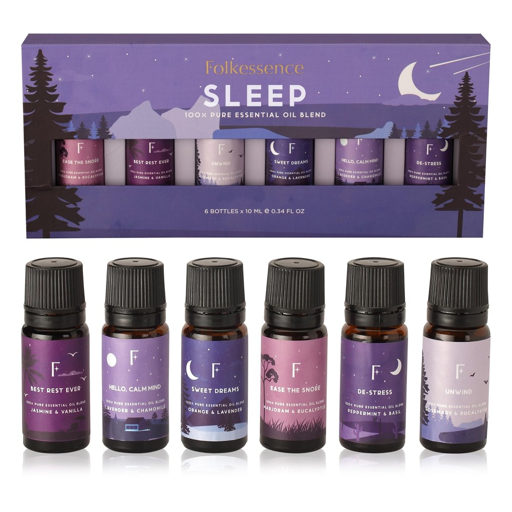 Sleep Essential Oils Set | Pure Essential Oils For Diffusers For Home Set Of 6 E
