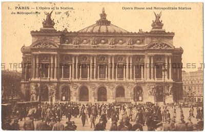 Garnier Opera House 1924 Postcard