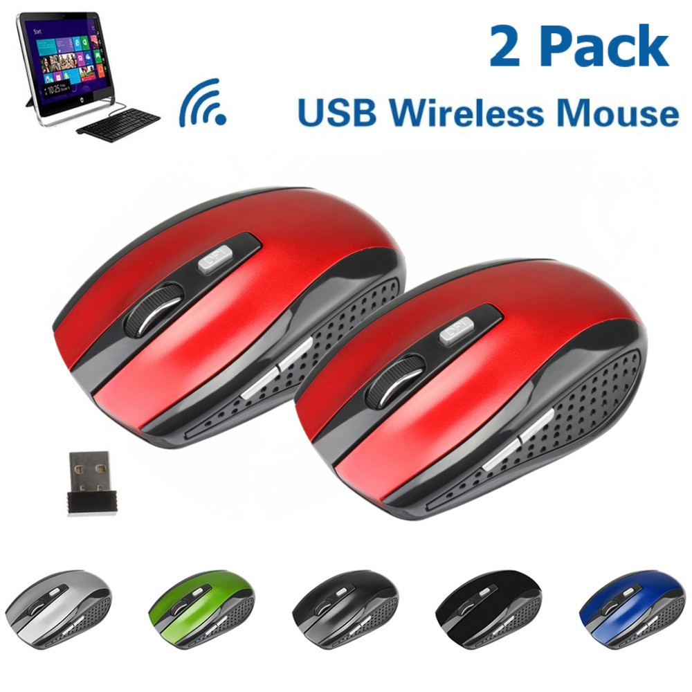 2.4GHz Wireless Optical Mouse with USB Receiver for Laptop PC DPI Adjustable