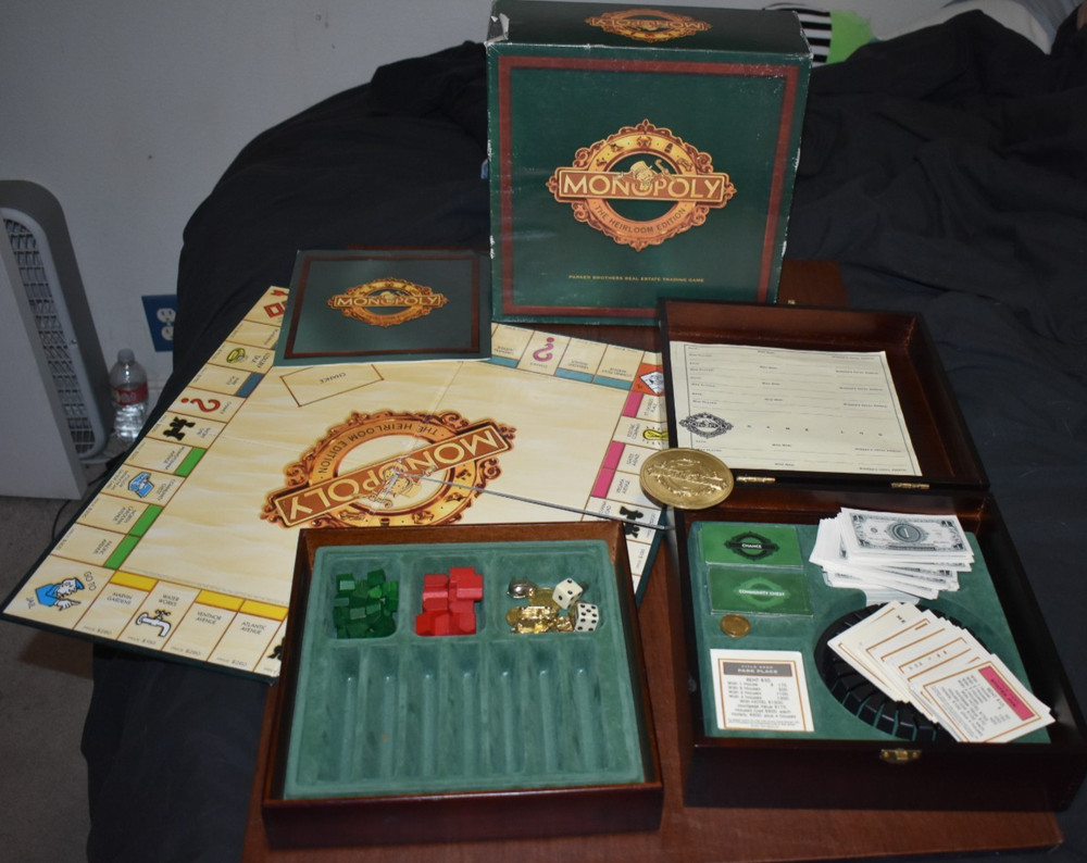 Parker Brothers Monopoly Heirloom Edition 65th Anniversary Solid Wood Box