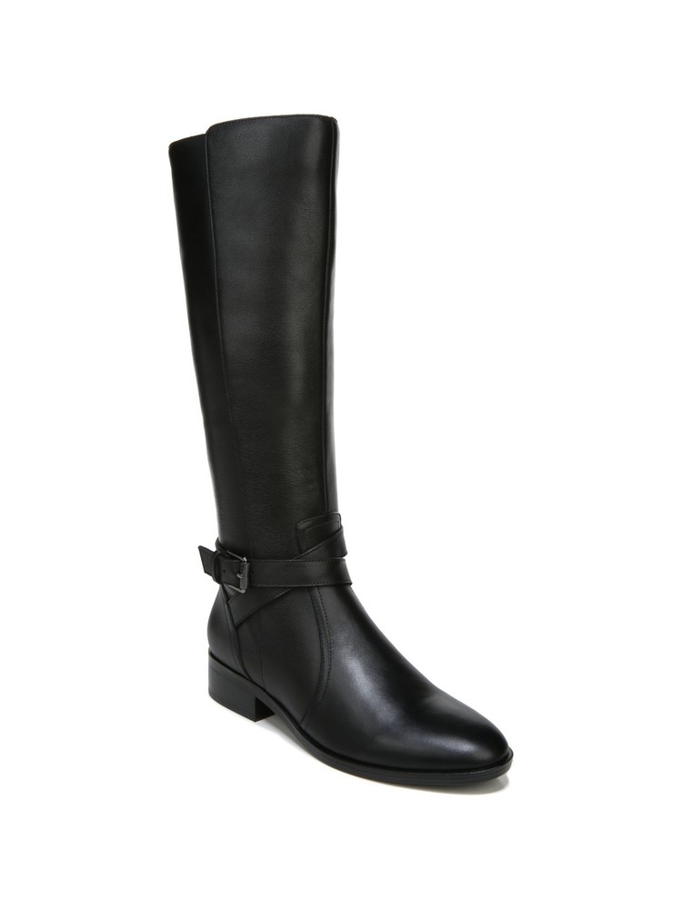 NATURALIZER Womens Black WrapaBuckled Straps Wide Calf Rena Riding Boot 7.5 WC