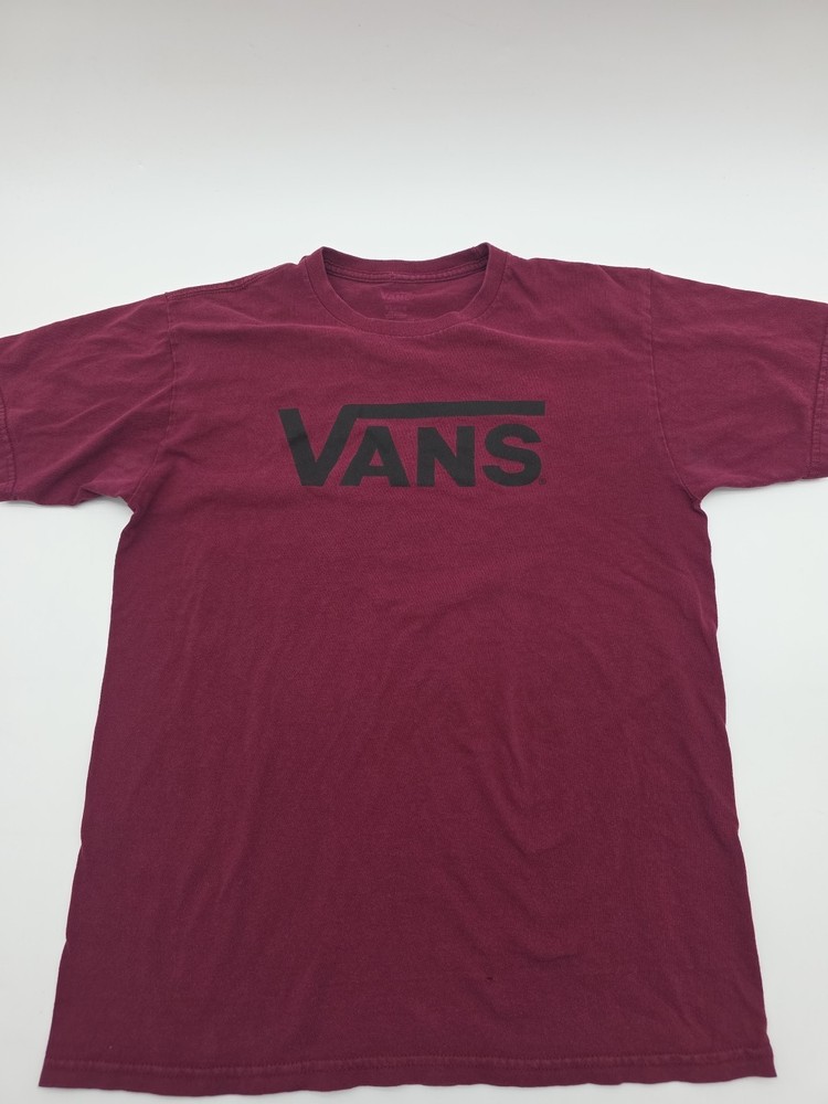 Vans T-shirt Men M Burgundy Graphic Print Logo .#44818