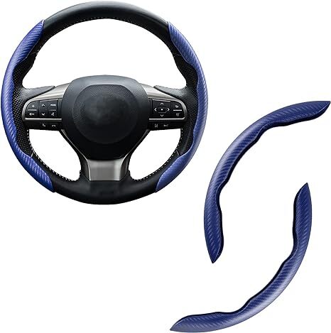 2 PCS Car Carbon Fiber Segmented Car Steering Wheel Cover Non-slip Accessories