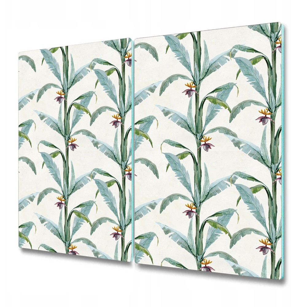 Glass Chopping Cutting Board Worktop Saver Tropical Shrubs Tropical 2x30x52