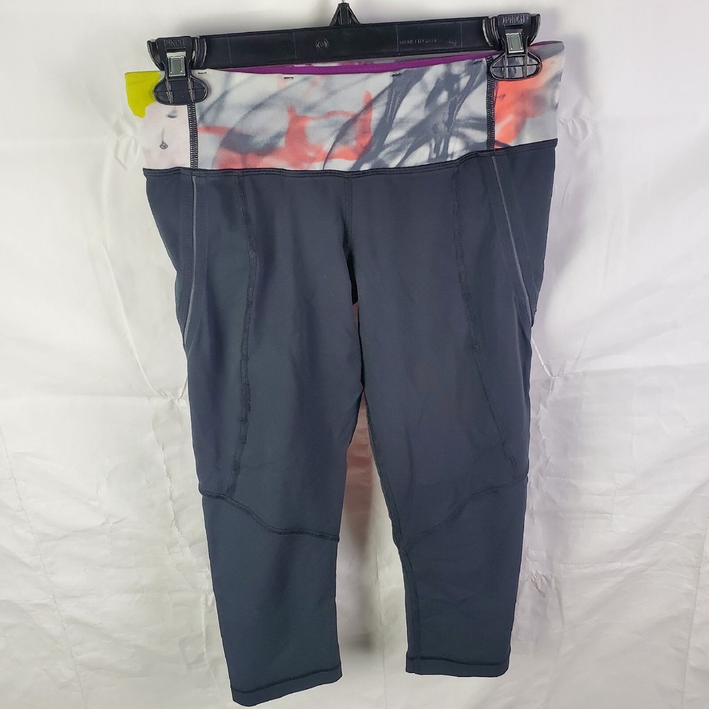Lululemon Leggings Women's 6 Black Capri Zip Pocket Active Athletic Training