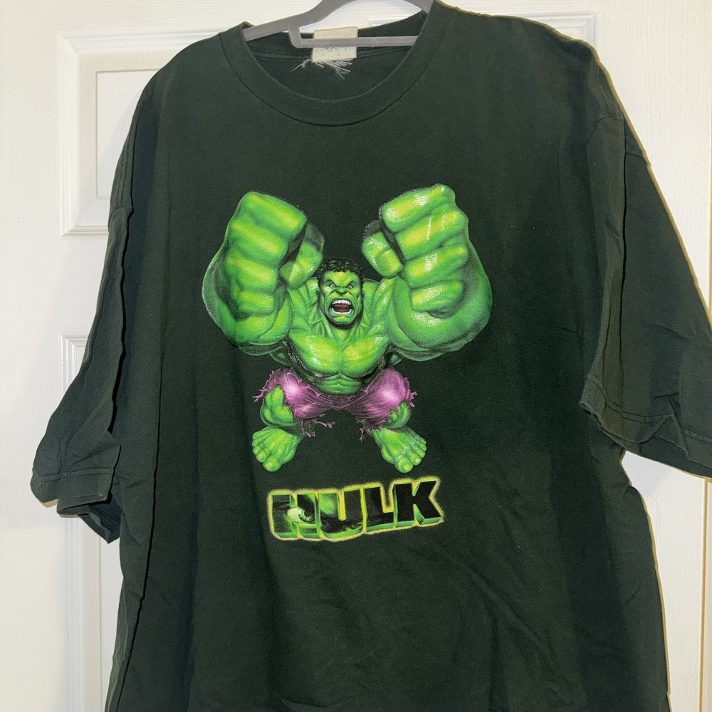 Vintage 2003 The Incredible Hulk Marvel Comics Shirt Size 2XL Y2K Movie Promo