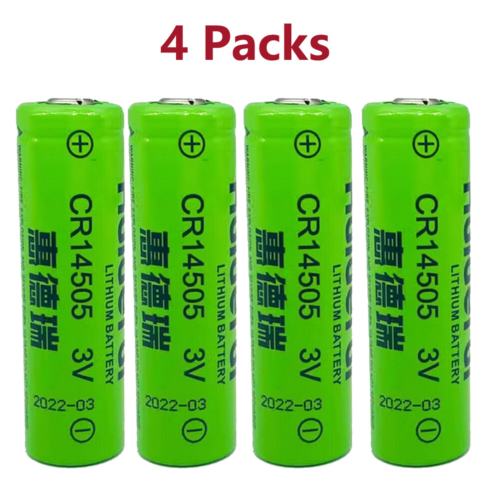 4x CR14505 3V 1500mAh Non-rechargeable Li-ion Battery without Plug New