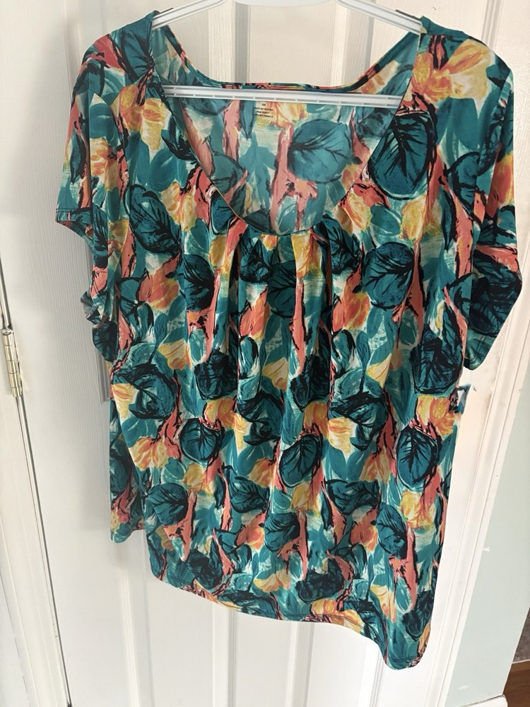 Worthington Floral Print Multicolor Women's Top - Size 3XL