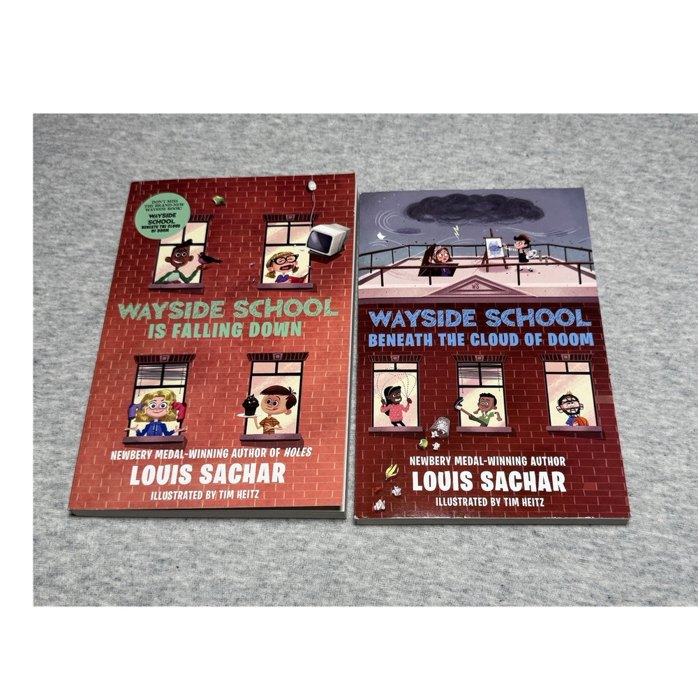 Louis Sachar Wayside School Paperback Lot 2: Falling Down & Beneath the Cloud