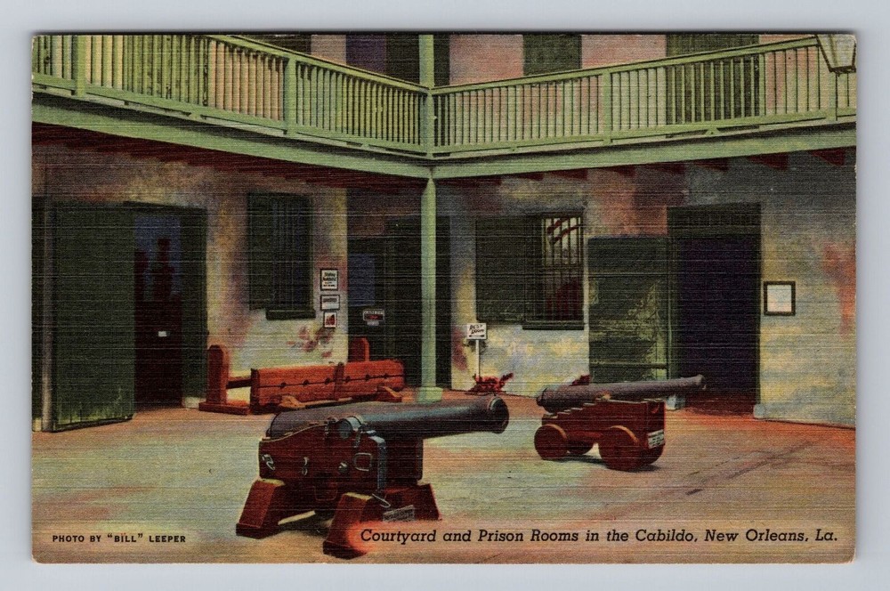 New Orleans LA-Louisiana Courtyard and Prison Rooms in Cabildo Vintage Postcard