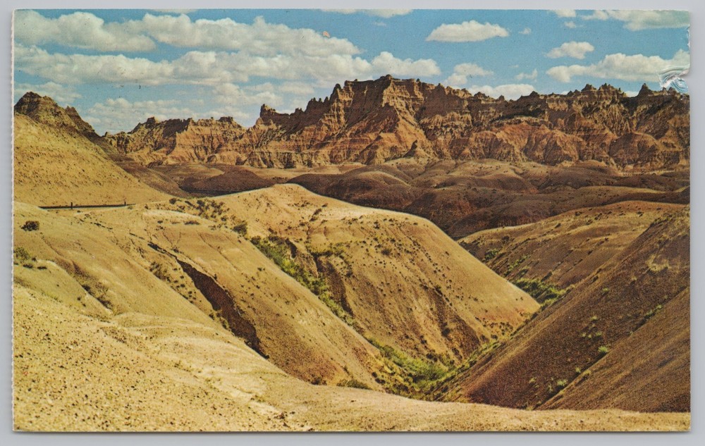 National & State Parks~Air View Badlands South Dakota~Vintage Postcard