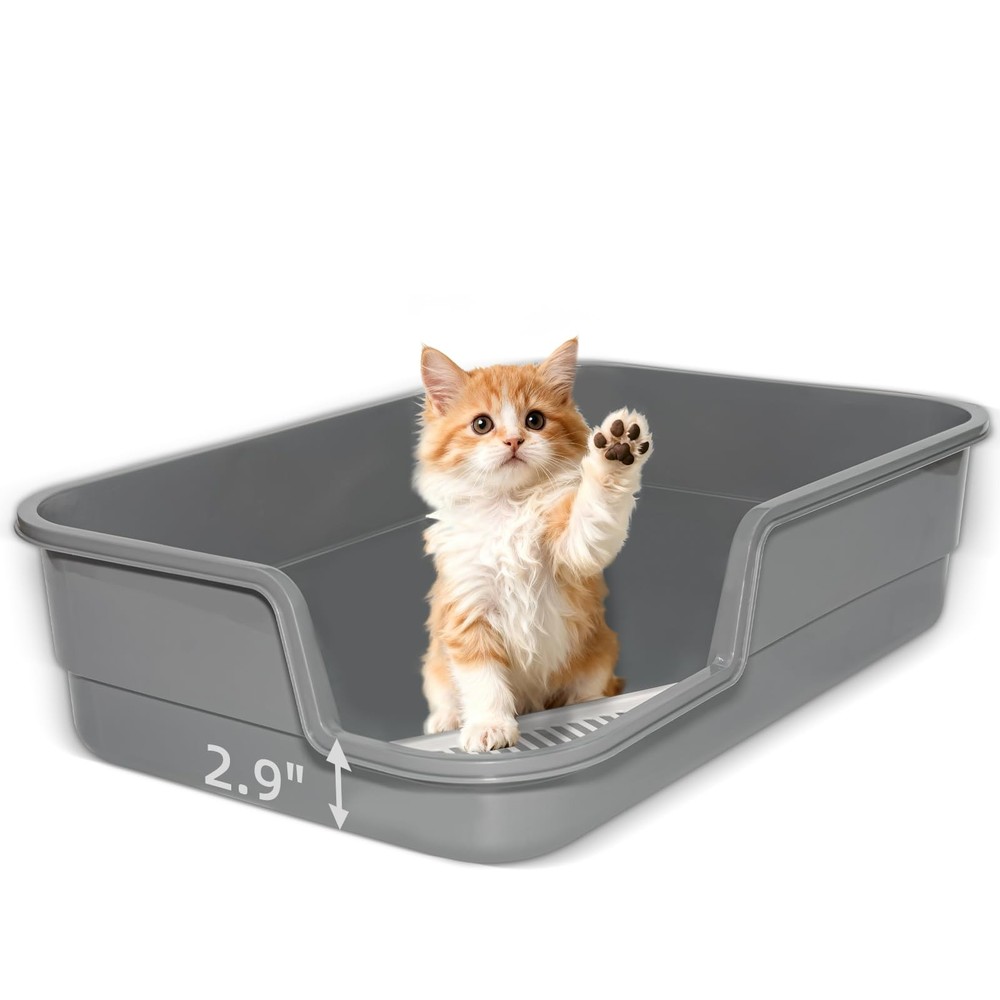 Extra Large Litter Box with Low Entry,Jumbo Cat Litter Box for Kitty and Seni...