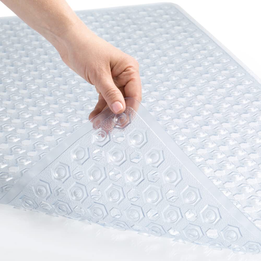 Patented Bath Tub Shower Mat, 35x16 Washable Bathtub Floor Mats, Suction Cups...