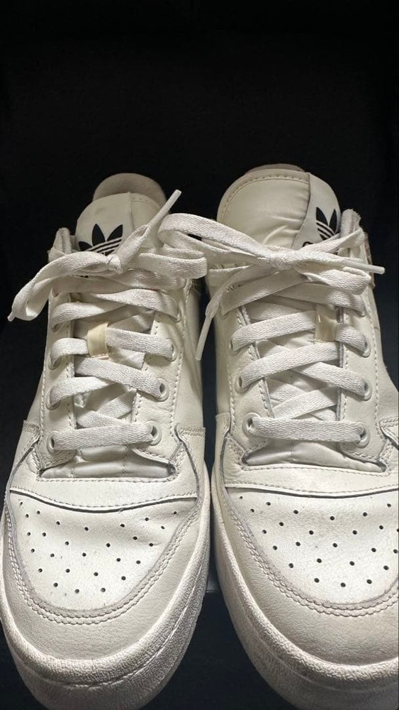 adidas White Leather Sneakers Snake Pattern, Casual, Women's/ men's (used)