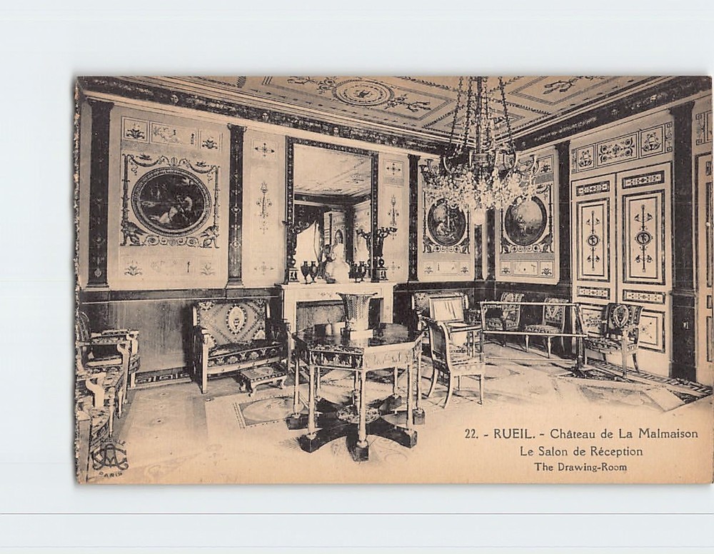 Postcard The Drawing Room Château de La Malmaison Rueil Malmaison France