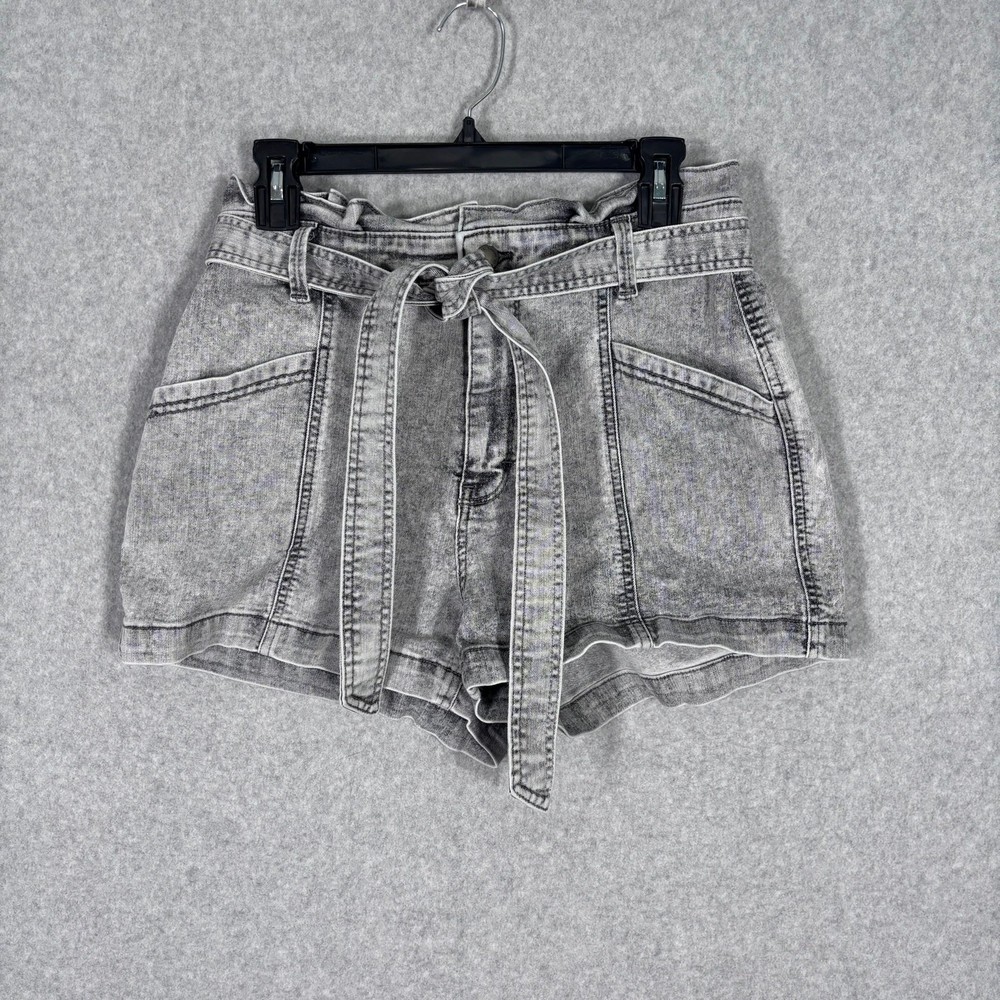 Universal Thread Shorts 6 Charcoal Acid Mom Paperbag Stretch 90s 80s Beach