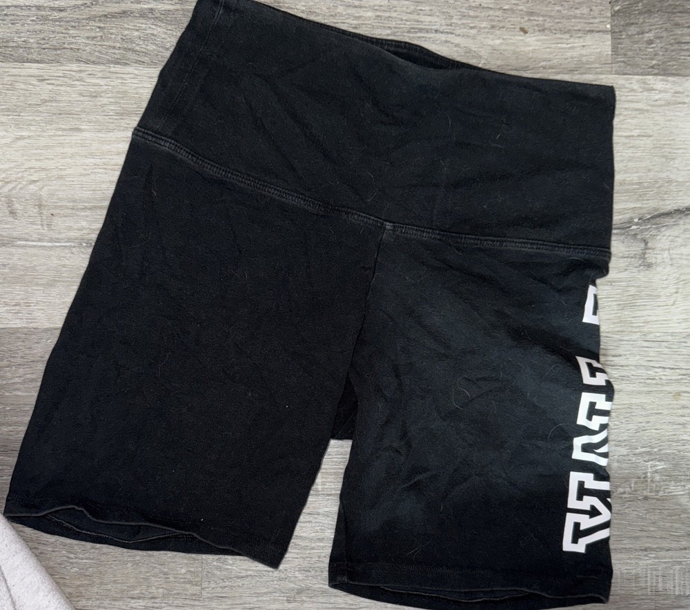 Victoria's Secret PINK Black Biker Shorts Size Small Womens Yoga Workout